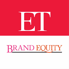 ET logo in white on a red background above the words "Brand Equity" in pink and orange with a line beneath.