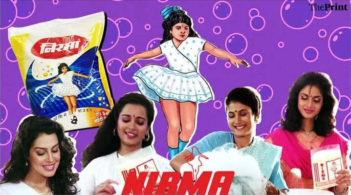Montage of Cadbury Dairy Milk and Nirma advertisements.