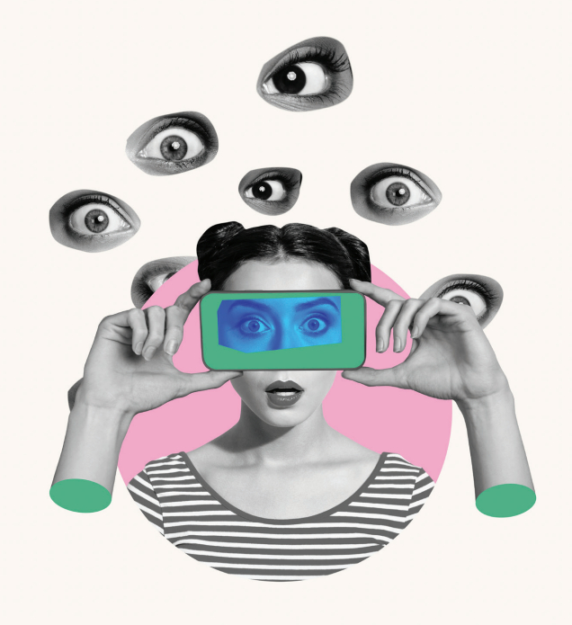 Child standing on ladder looking at sky